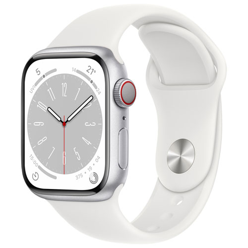 Apple® Watch série 8 de 41 mm boîtier en Aluminium Silver et bracelet sport (GPS+CELL) NEUF*